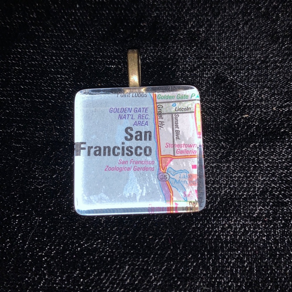 Handmade San Francisco Map Pendant